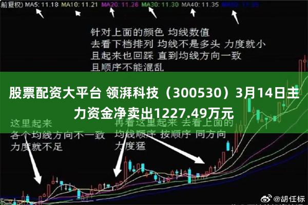 股票配资大平台 领湃科技（300530）3月14日主力资金净卖出1227.49万元