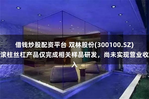 借钱炒股配资平台 双林股份(300100.SZ)：滚柱丝杠产品仅完成相关样品研发，尚未实现营业收入