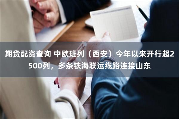 期货配资查询 中欧班列（西安）今年以来开行超2500列，多条铁海联运线路连接山东