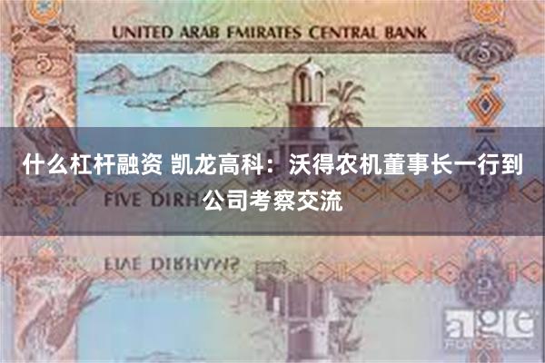 什么杠杆融资 凯龙高科：沃得农机董事长一行到公司考察交流